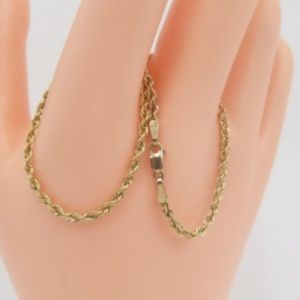 Preloved 10K Yellow Gold 8.75” Rope Chain Bracelet